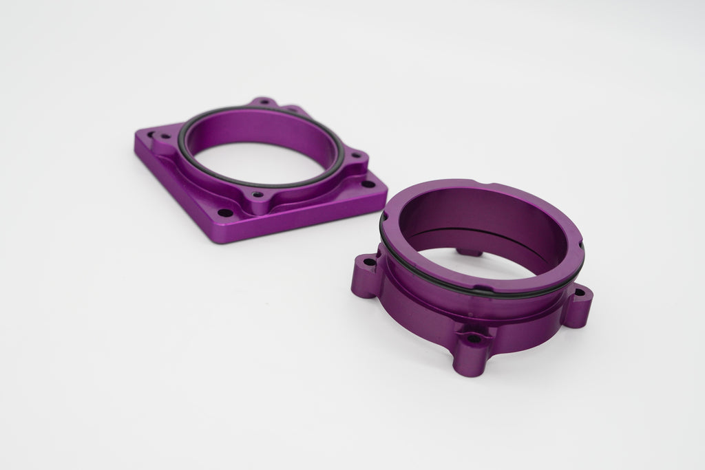 Autosports Engineering Bosch 82mm Drive By Wire DBW Throttle Body Adapter PURPLE to Ford 90mm Flange